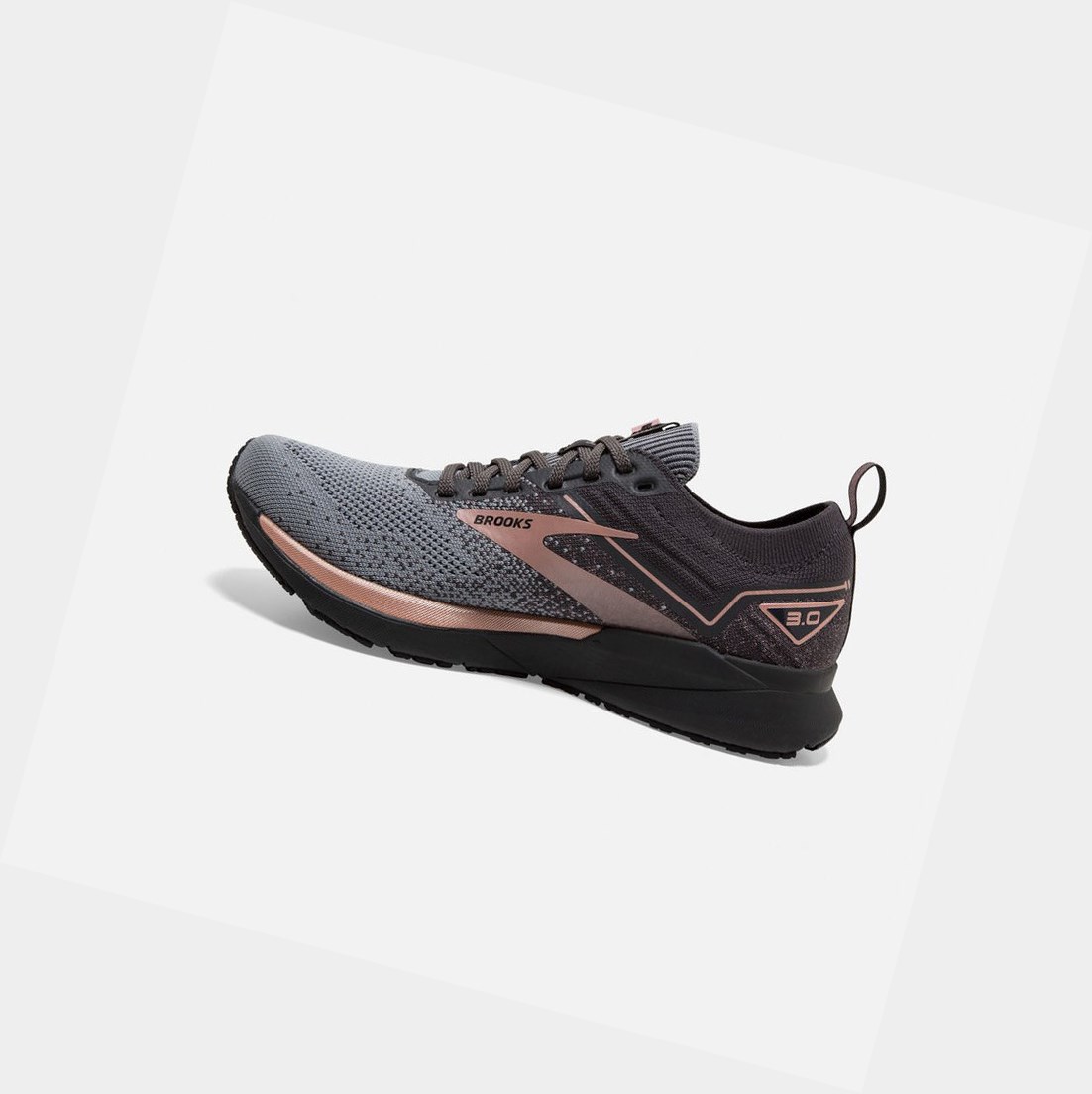 Scarpe Running Strada Donna Brooks Ricochet 3 Grigie Nere Rosa Oro | OXBLVT-084