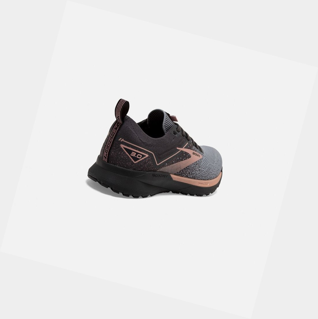 Scarpe Running Strada Donna Brooks Ricochet 3 Grigie Nere Rosa Oro | OXBLVT-084