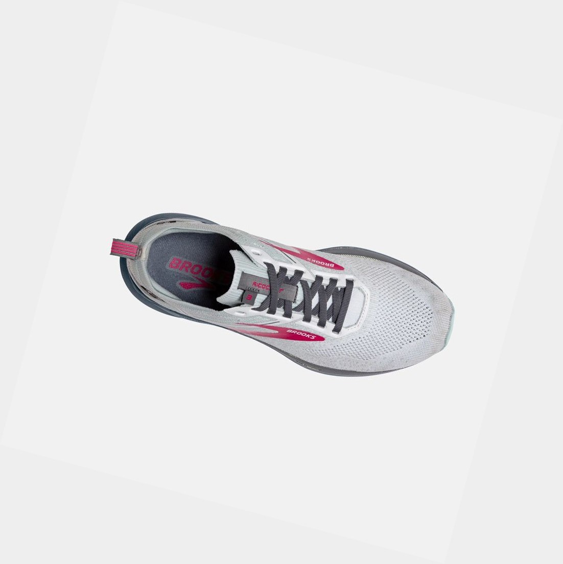 Scarpe Running Strada Donna Brooks Ricochet 3 Bianche Rosa | QYMABD-013