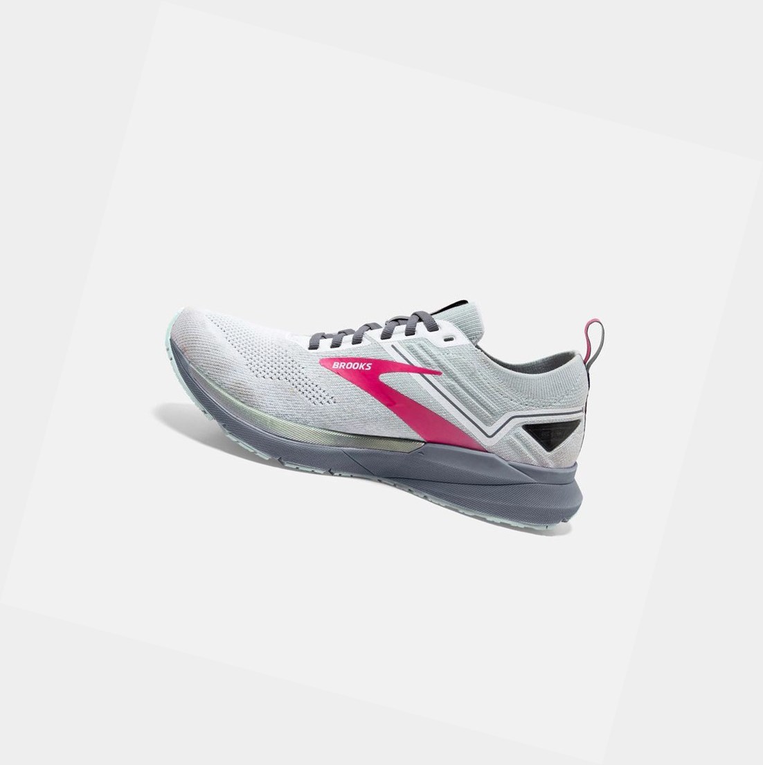 Scarpe Running Strada Donna Brooks Ricochet 3 Bianche Rosa | QYMABD-013