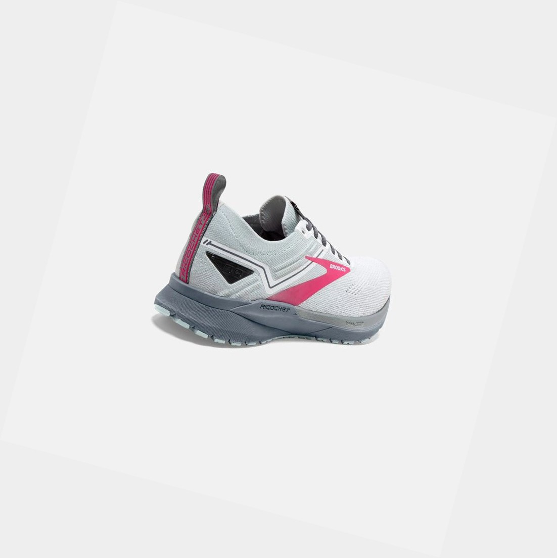 Scarpe Running Strada Donna Brooks Ricochet 3 Bianche Rosa | QYMABD-013