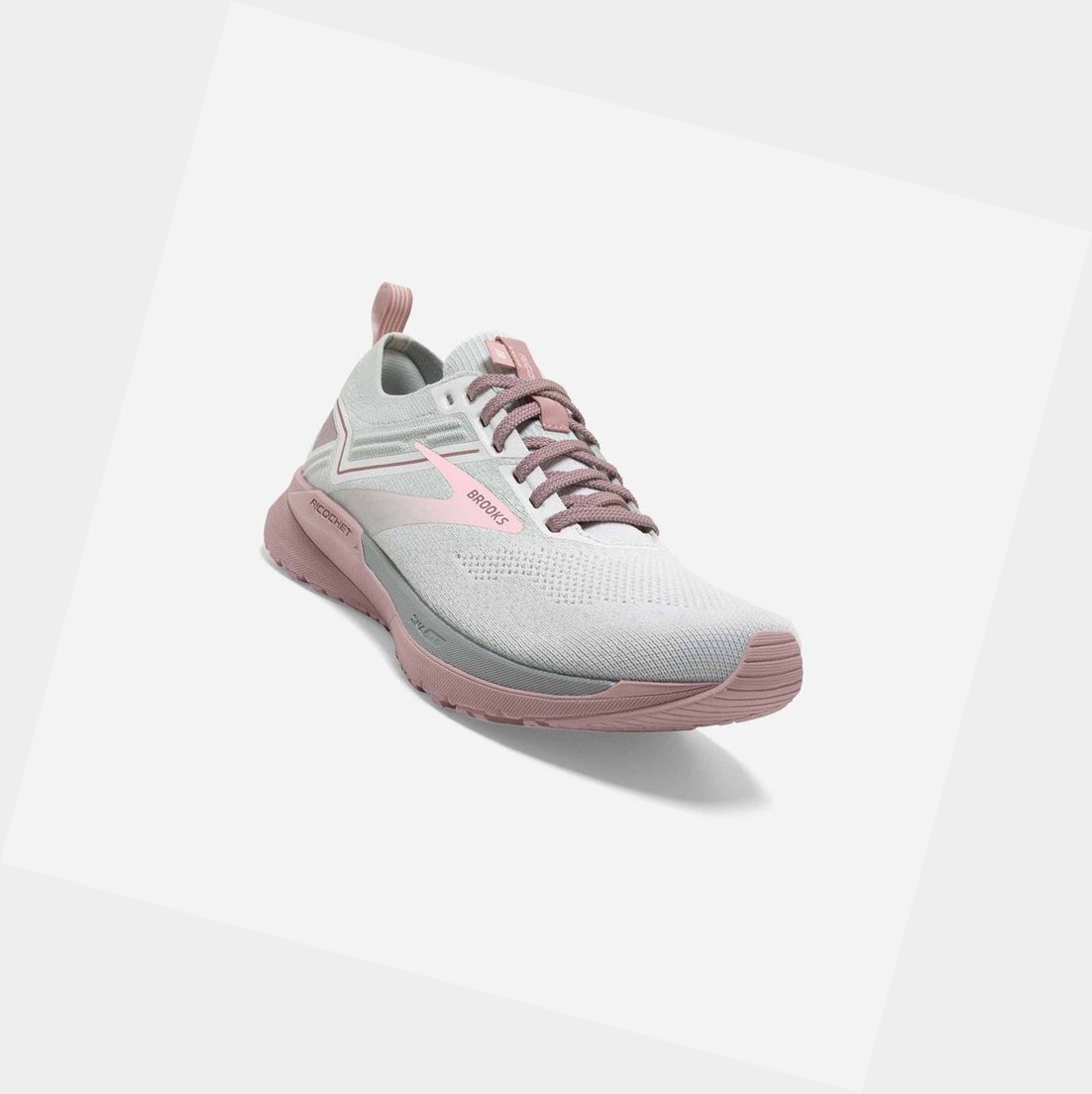 Scarpe Running Strada Donna Brooks Ricochet 3 Bianche Rosa | TIARPZ-748