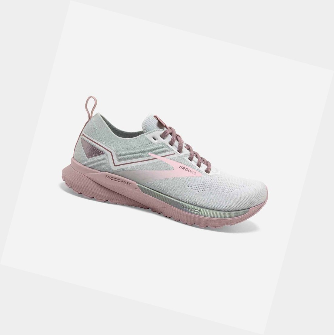Scarpe Running Strada Donna Brooks Ricochet 3 Bianche Rosa | TIARPZ-748