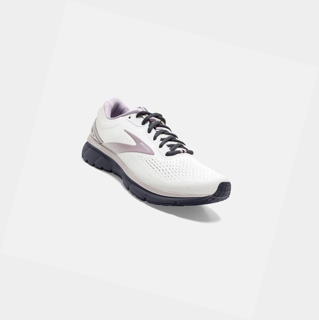 Scarpe Running Strada Donna Brooks Trace Bianche Grigie Blu | OLSDZN-039
