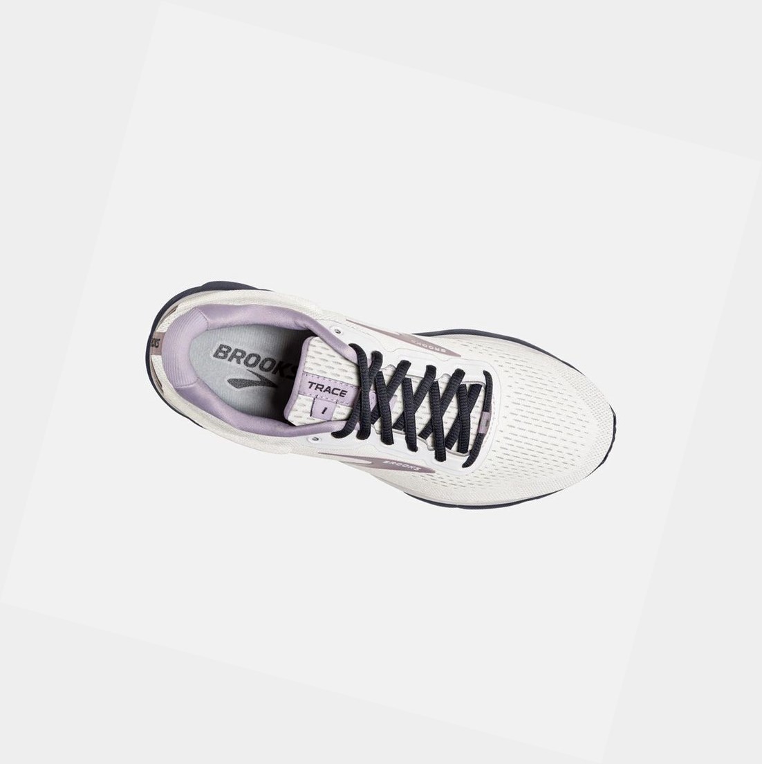 Scarpe Running Strada Donna Brooks Trace Bianche Grigie Blu | OLSDZN-039