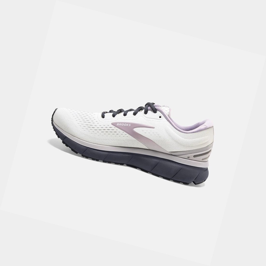 Scarpe Running Strada Donna Brooks Trace Bianche Grigie Blu | OLSDZN-039