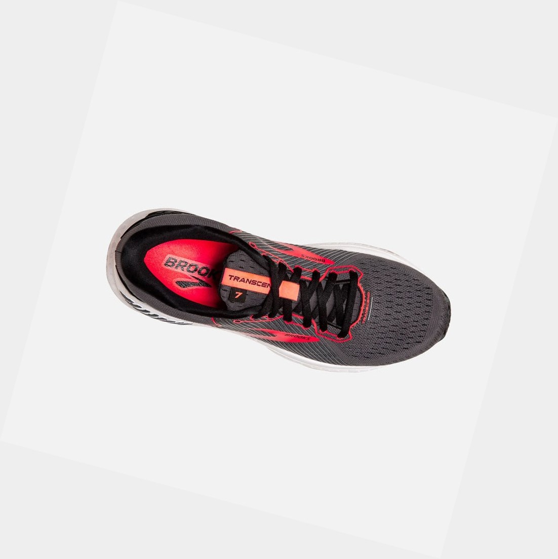 Scarpe Running Strada Donna Brooks Transcend 7 Nere Corallo | FDKPXY-369