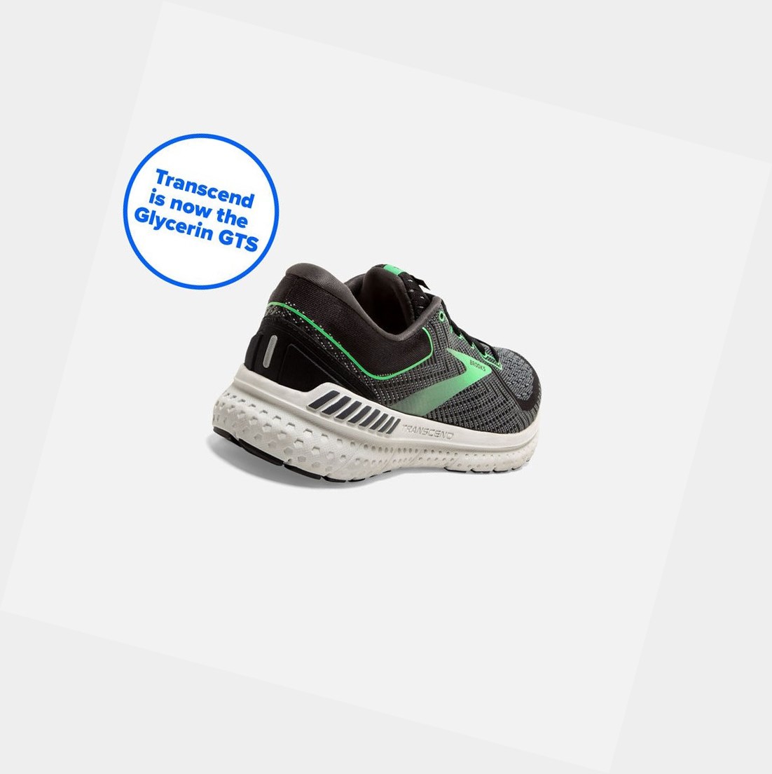 Scarpe Running Strada Donna Brooks Transcend 7 Nere Verdi | RANZGB-738