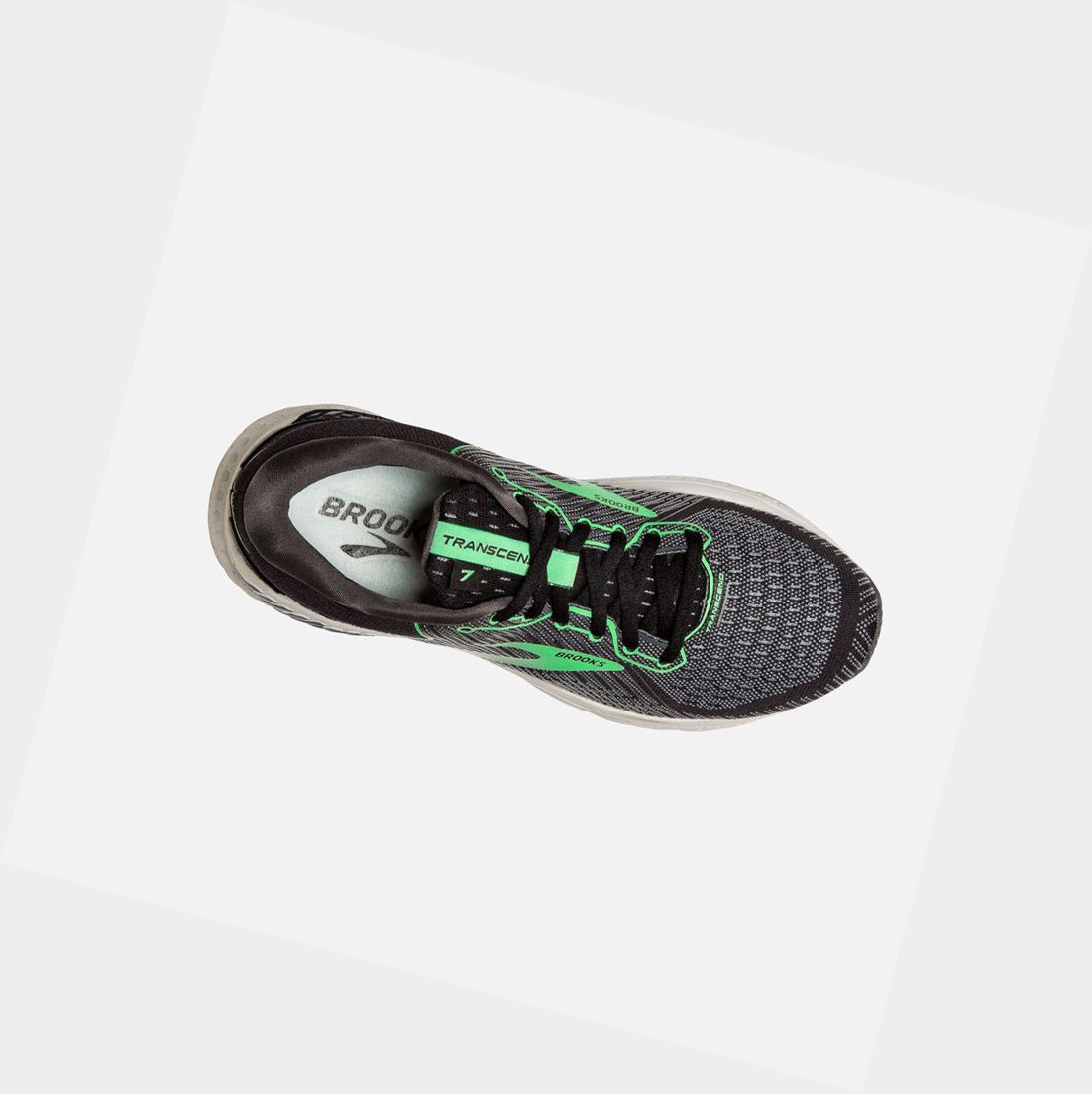 Scarpe Running Strada Donna Brooks Transcend 7 Nere Verdi | RANZGB-738