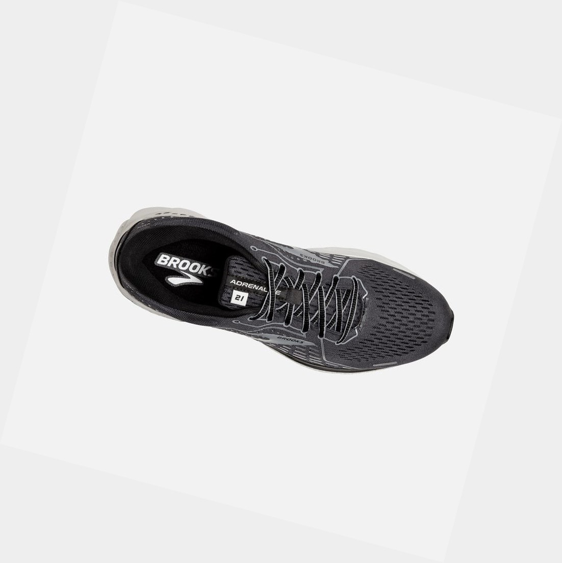 Scarpe Running Strada Uomo Brooks Adrenaline GTS 21 Nere Grigie | FXKLCM-196