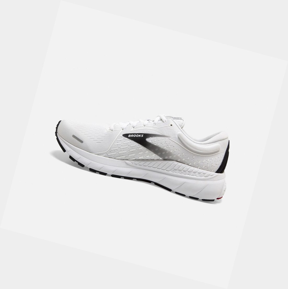 Scarpe Running Strada Uomo Brooks Adrenaline GTS 21 Bianche Nere Rosse | JQUGCI-072