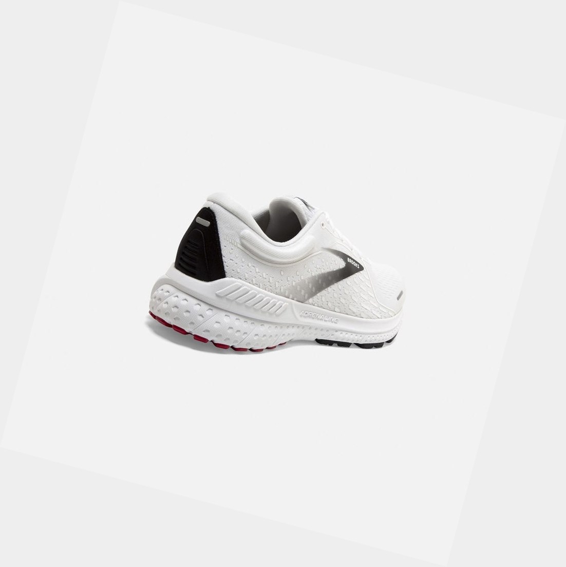 Scarpe Running Strada Uomo Brooks Adrenaline GTS 21 Bianche Nere Rosse | JQUGCI-072