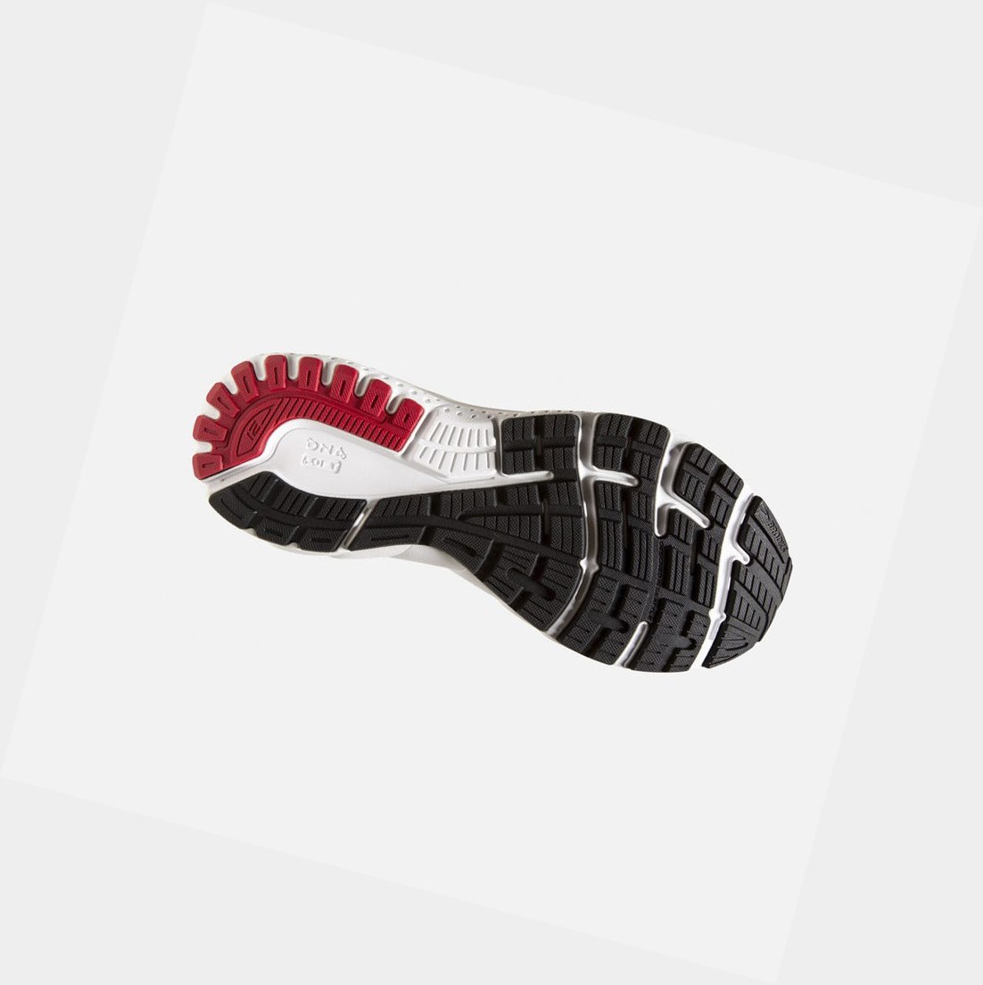 Scarpe Running Strada Uomo Brooks Adrenaline GTS 21 Bianche Nere Rosse | JQUGCI-072