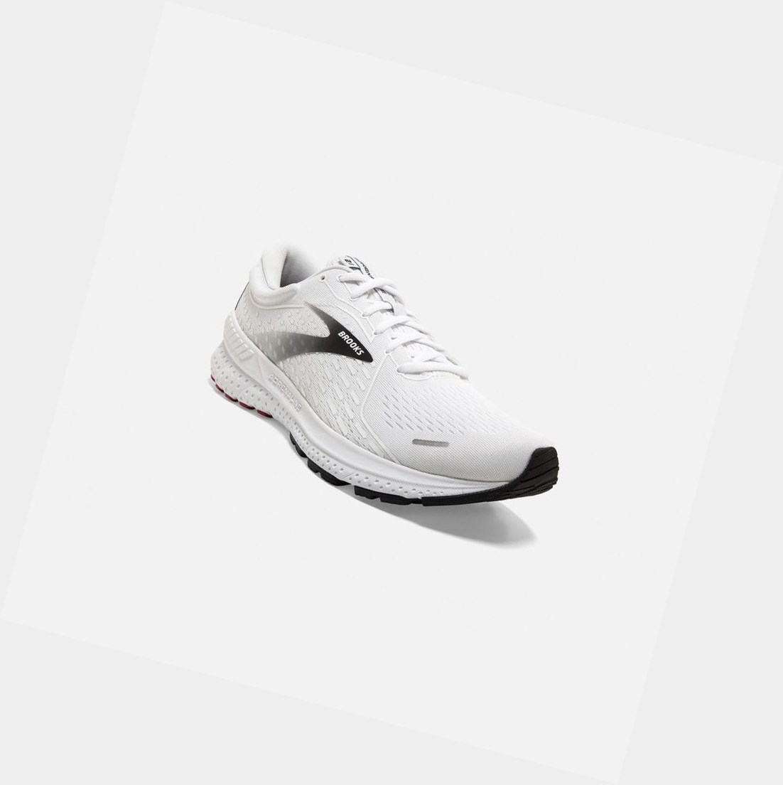 Scarpe Running Strada Uomo Brooks Adrenaline GTS 21 Bianche Nere Rosse | JQUGCI-072