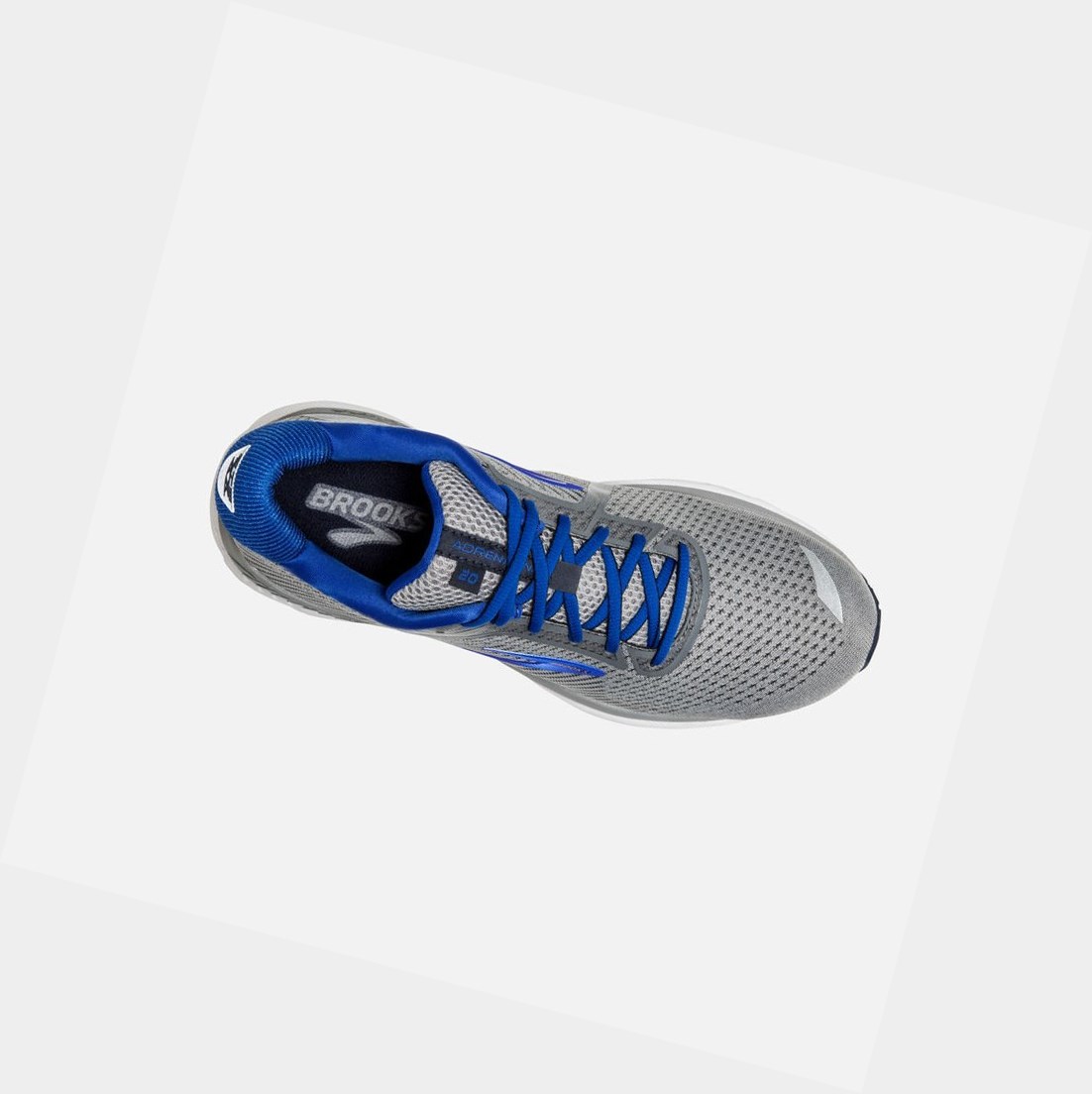 Scarpe Running Strada Uomo Brooks Adrenaline GTS 20 Grigie Blu Blu Marino | QDNEYM-389