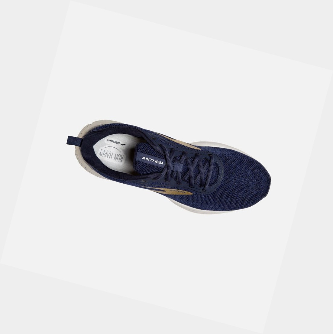 Scarpe Running Strada Uomo Brooks Anthem 3 Blu Marino Grigie Oro | LMVOAN-804