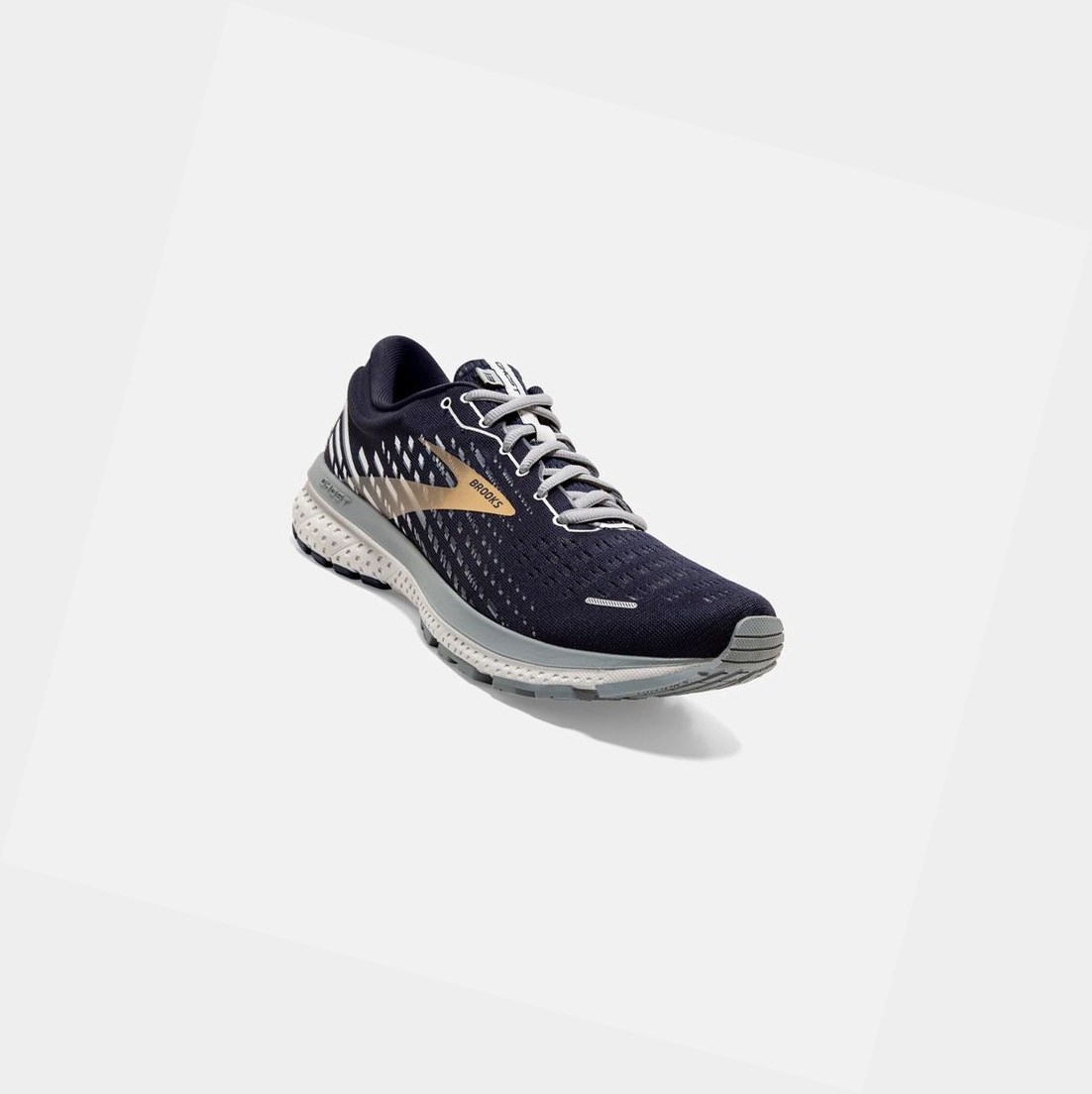 Scarpe Running Strada Uomo Brooks Ghost 13 Grigie Oro | FLCEDM-029
