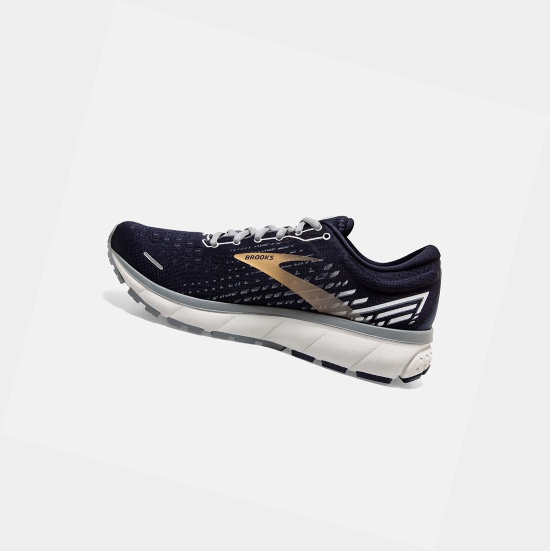 Scarpe Running Strada Uomo Brooks Ghost 13 Grigie Oro | FLCEDM-029