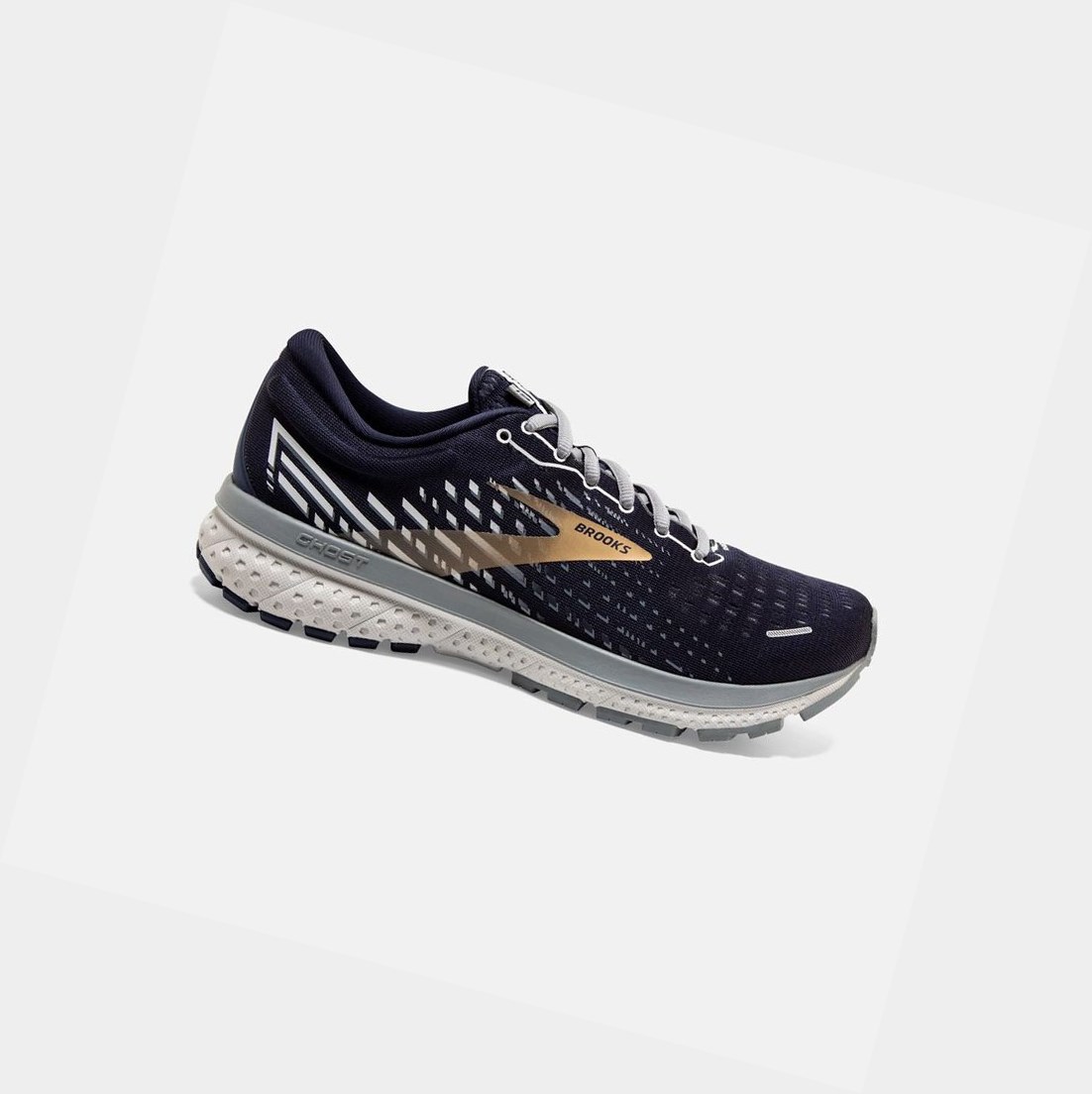 Scarpe Running Strada Uomo Brooks Ghost 13 Grigie Oro | FLCEDM-029