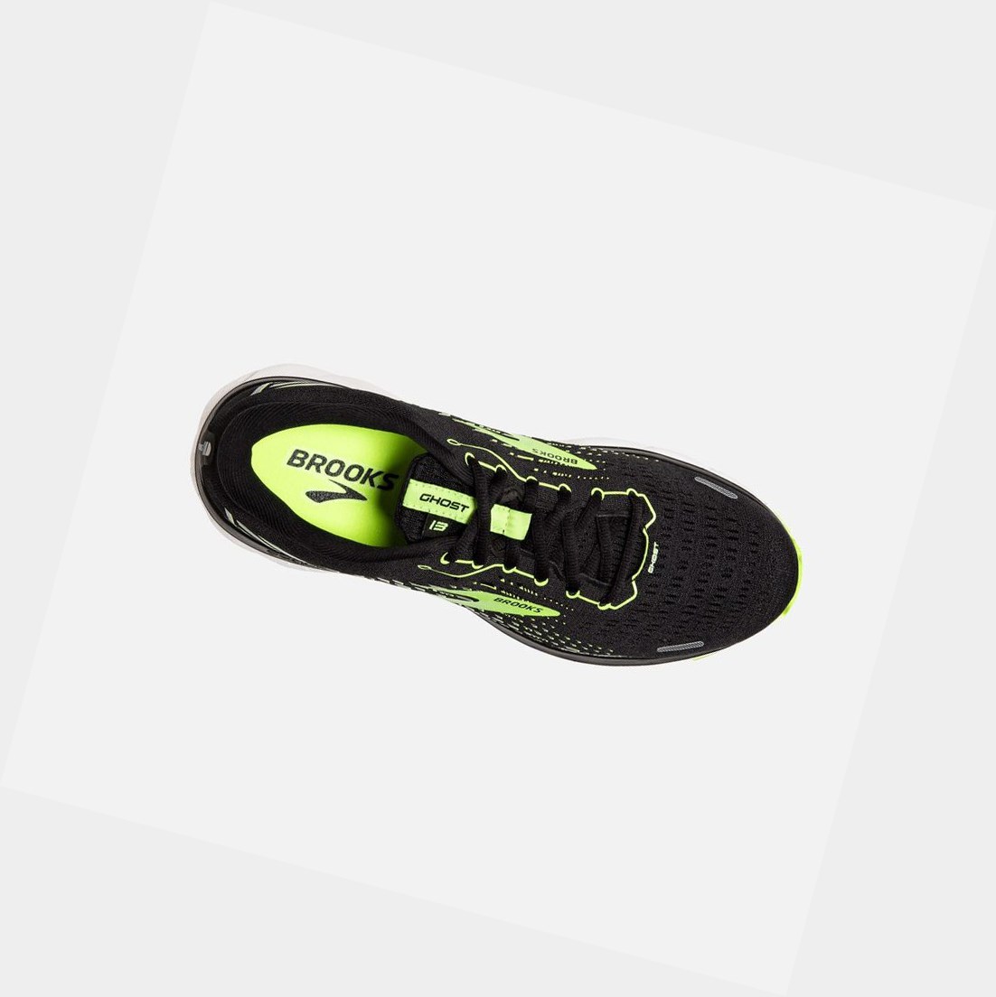 Scarpe Running Strada Uomo Brooks Ghost 13 Nere Bianche | HOARGC-324