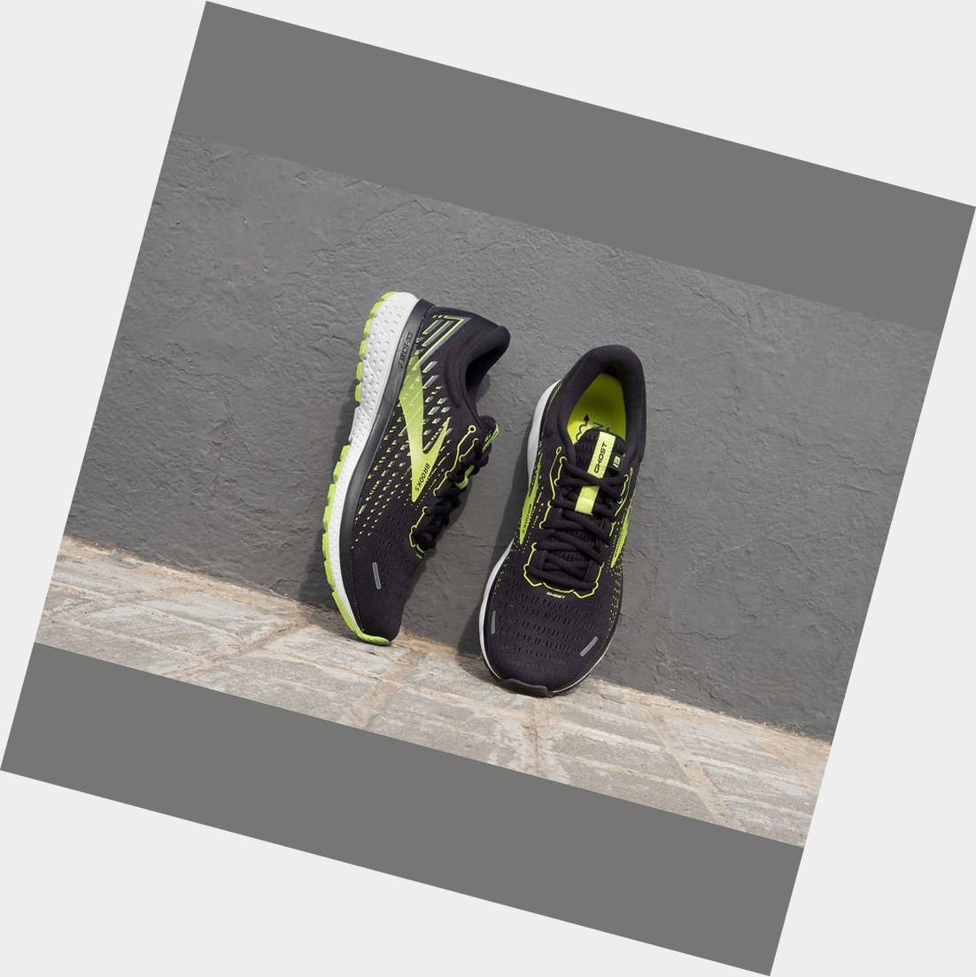 Scarpe Running Strada Uomo Brooks Ghost 13 Nere Bianche | HOARGC-324