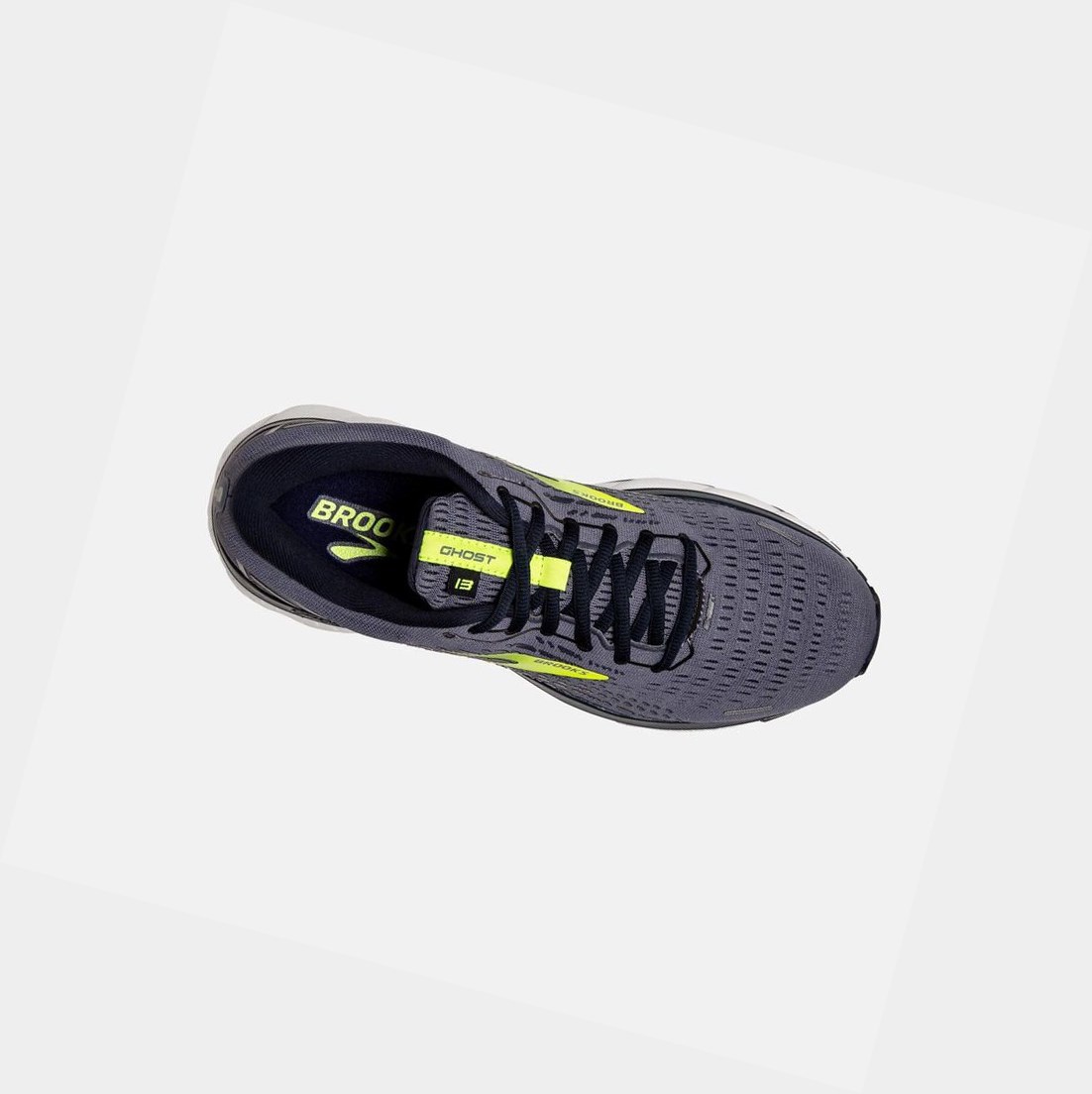 Scarpe Running Strada Uomo Brooks Ghost 13 Grigie Blu Marino | LDWUIF-320