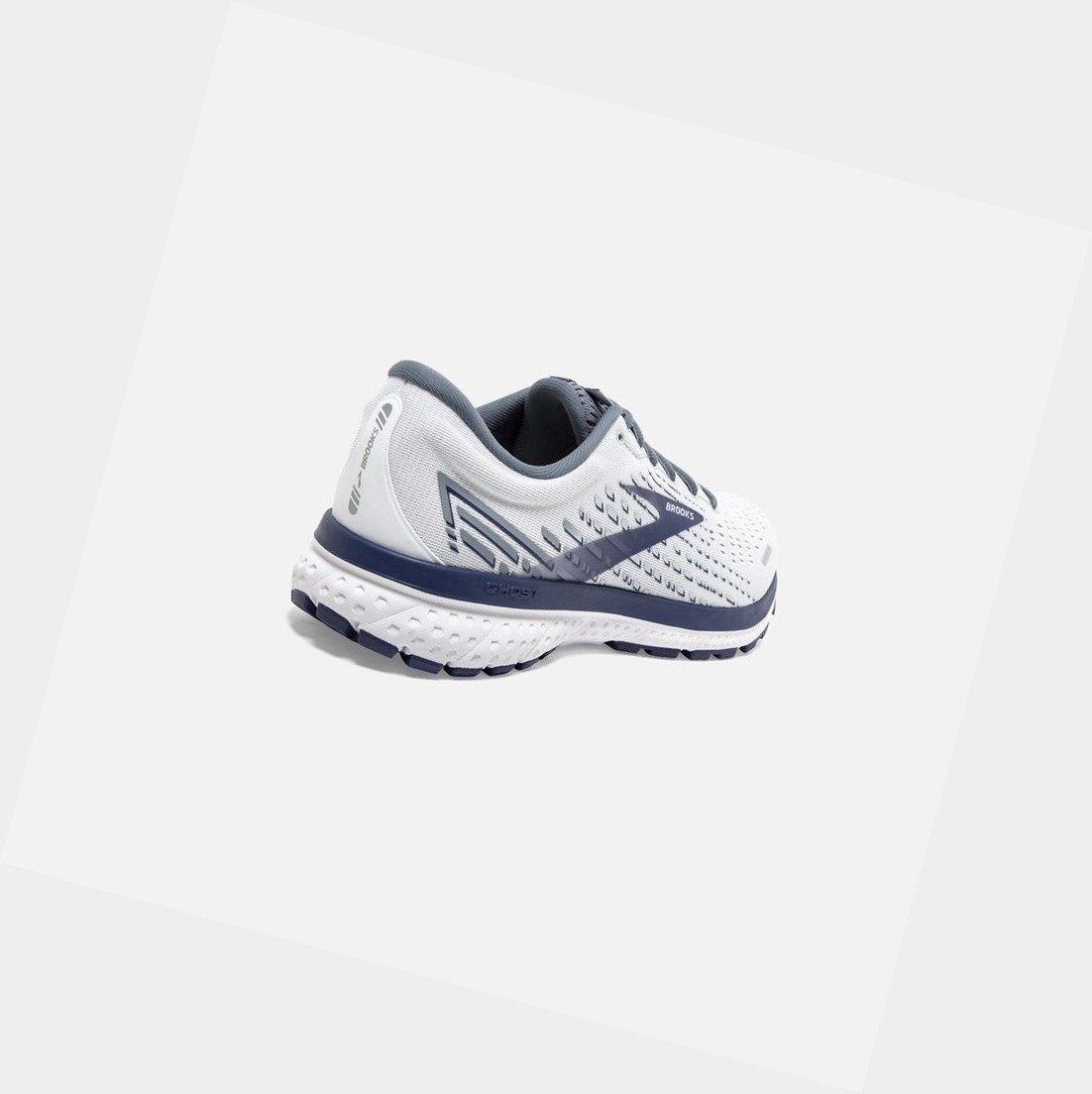 Scarpe Running Strada Uomo Brooks Ghost 13 Bianche Grigie Corallo | MCNVUI-709