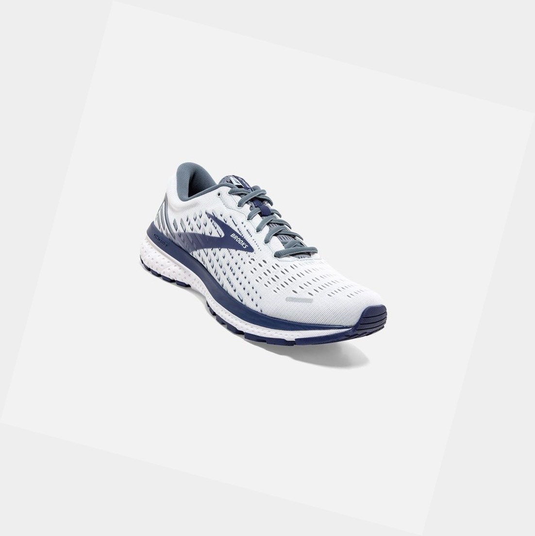 Scarpe Running Strada Uomo Brooks Ghost 13 Bianche Grigie Corallo | MCNVUI-709