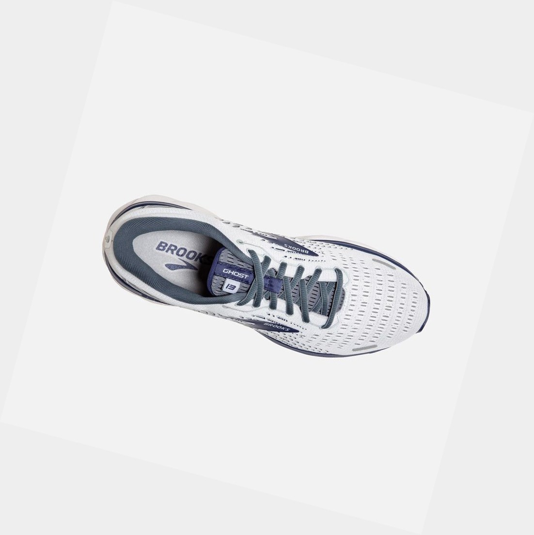 Scarpe Running Strada Uomo Brooks Ghost 13 Bianche Grigie Corallo | MCNVUI-709