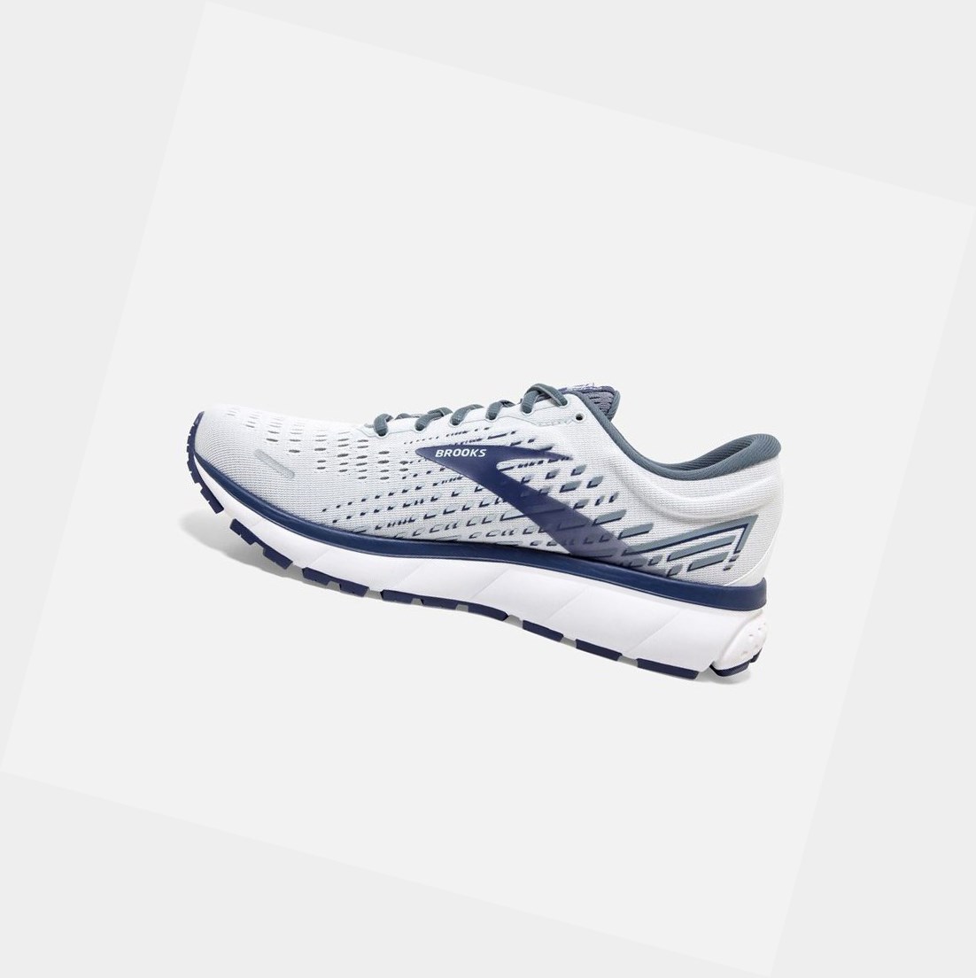 Scarpe Running Strada Uomo Brooks Ghost 13 Bianche Grigie Corallo | MCNVUI-709
