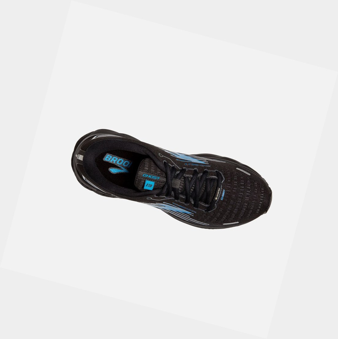 Scarpe Running Strada Uomo Brooks Ghost 13 GTX Nere Grigie Blu | MOPLRH-214