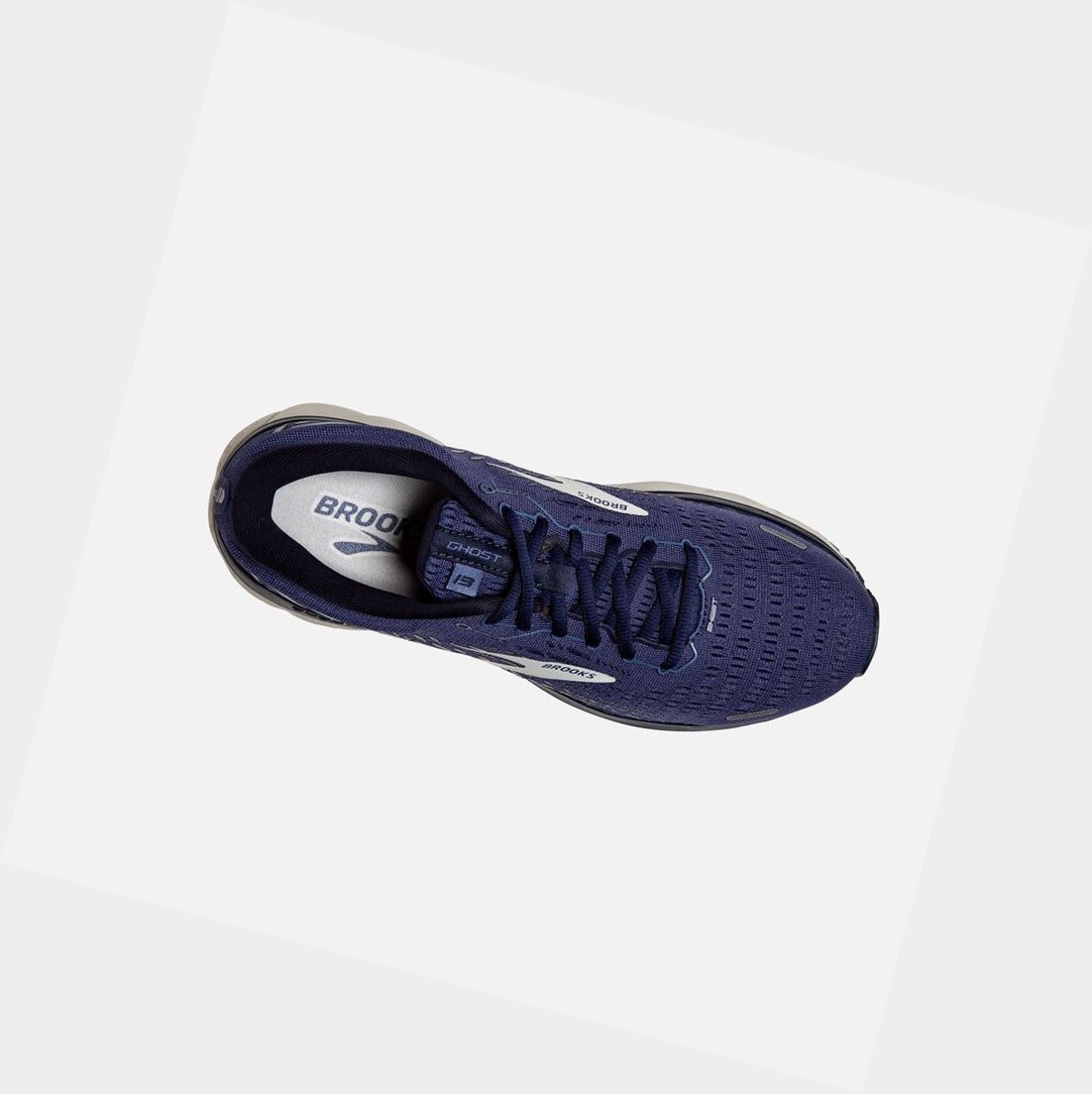 Scarpe Running Strada Uomo Brooks Ghost 13 Corallo Grigie Blu Marino | NLFGMD-985