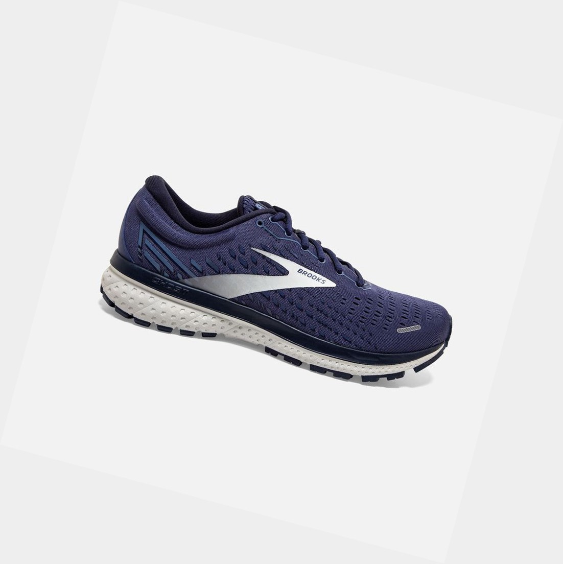 Scarpe Running Strada Uomo Brooks Ghost 13 Corallo Grigie Blu Marino | NLFGMD-985