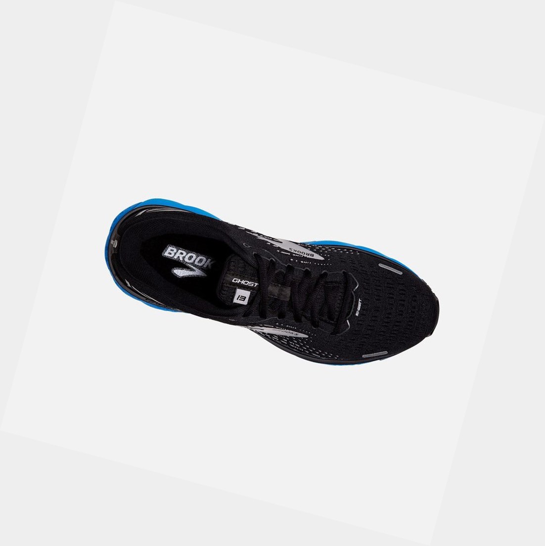 Scarpe Running Strada Uomo Brooks Ghost 13 Nere Grigie Blu | TQORXY-560