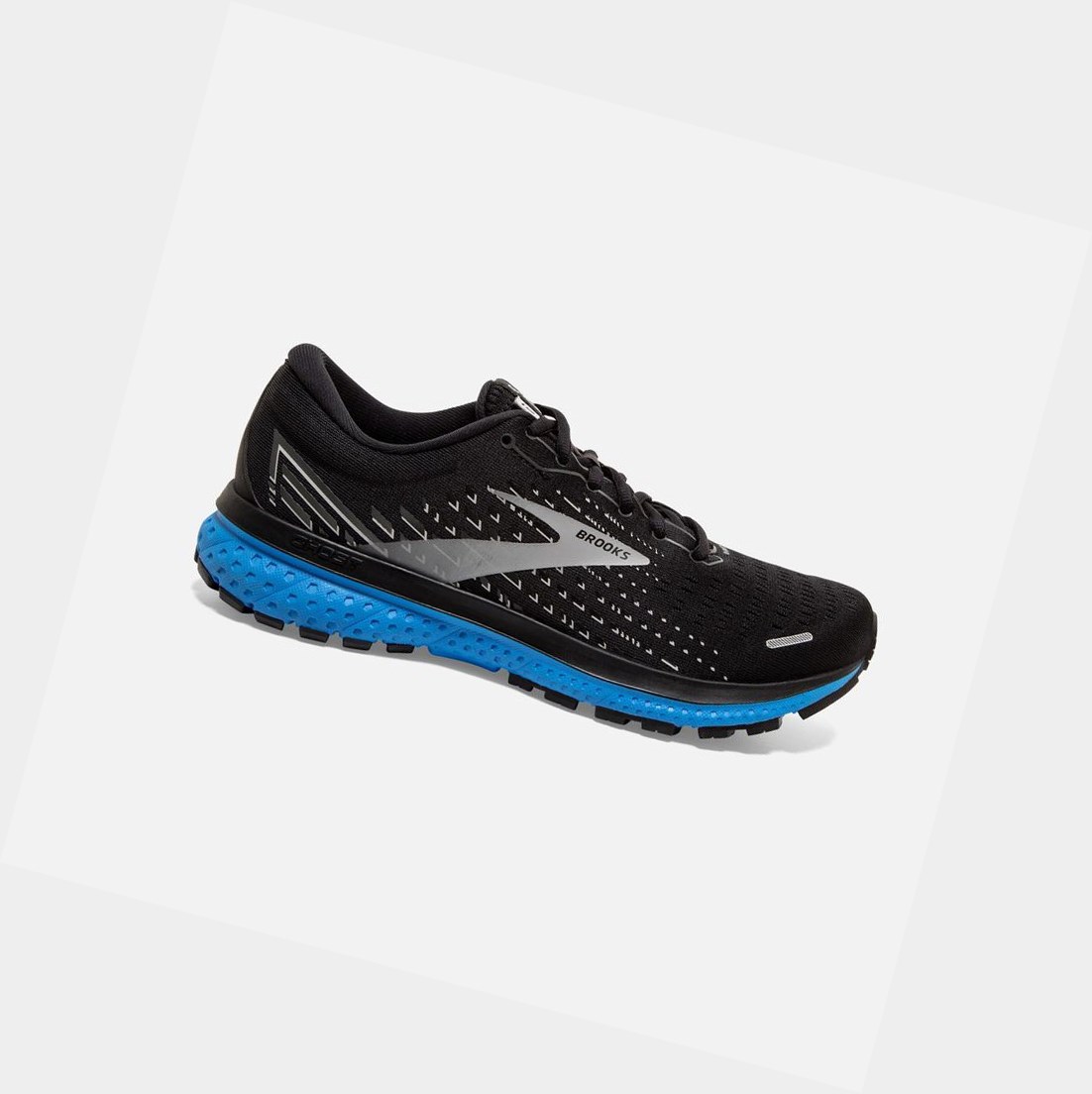 Scarpe Running Strada Uomo Brooks Ghost 13 Nere Grigie Blu | TQORXY-560