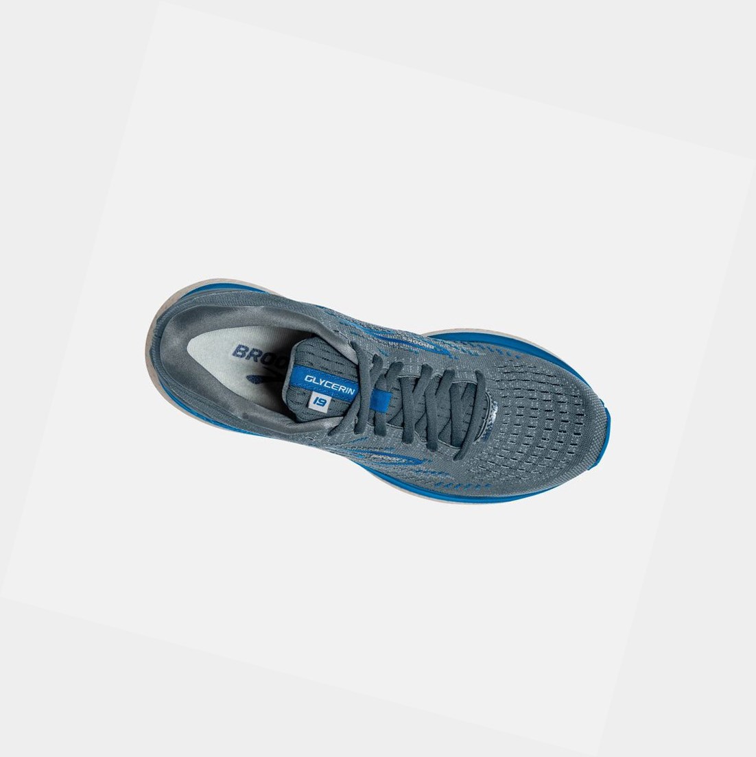Scarpe Running Strada Uomo Brooks Glycerin 19 Grigie Blu Scuro | DXJSNY-467