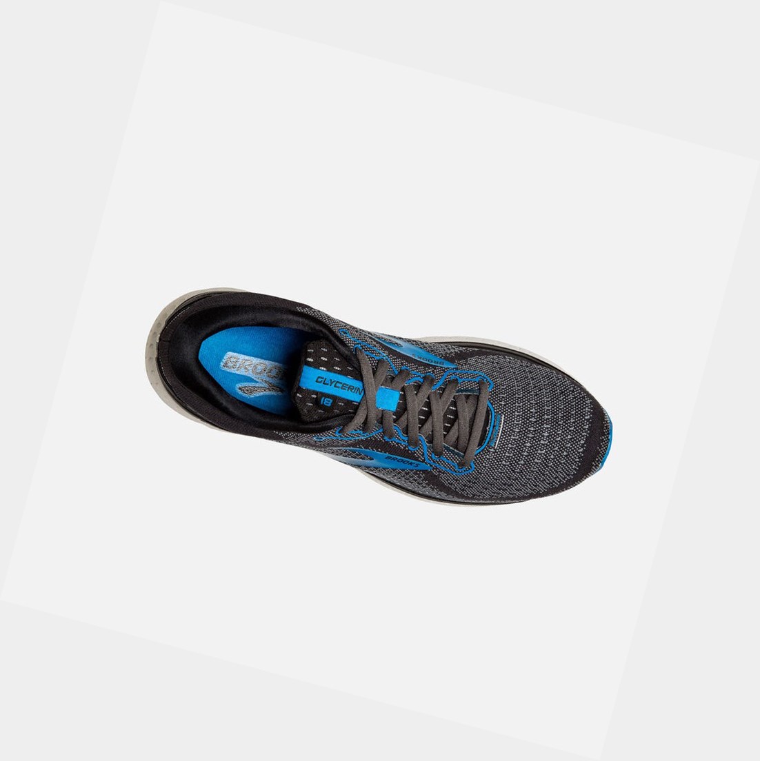 Scarpe Running Strada Uomo Brooks Glycerin 18 Nere Blu | GIDWPL-384