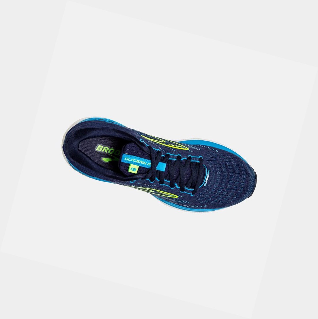 Scarpe Running Strada Uomo Brooks Glycerin GTS 19 Blu Marino Blu | LIVGNM-495