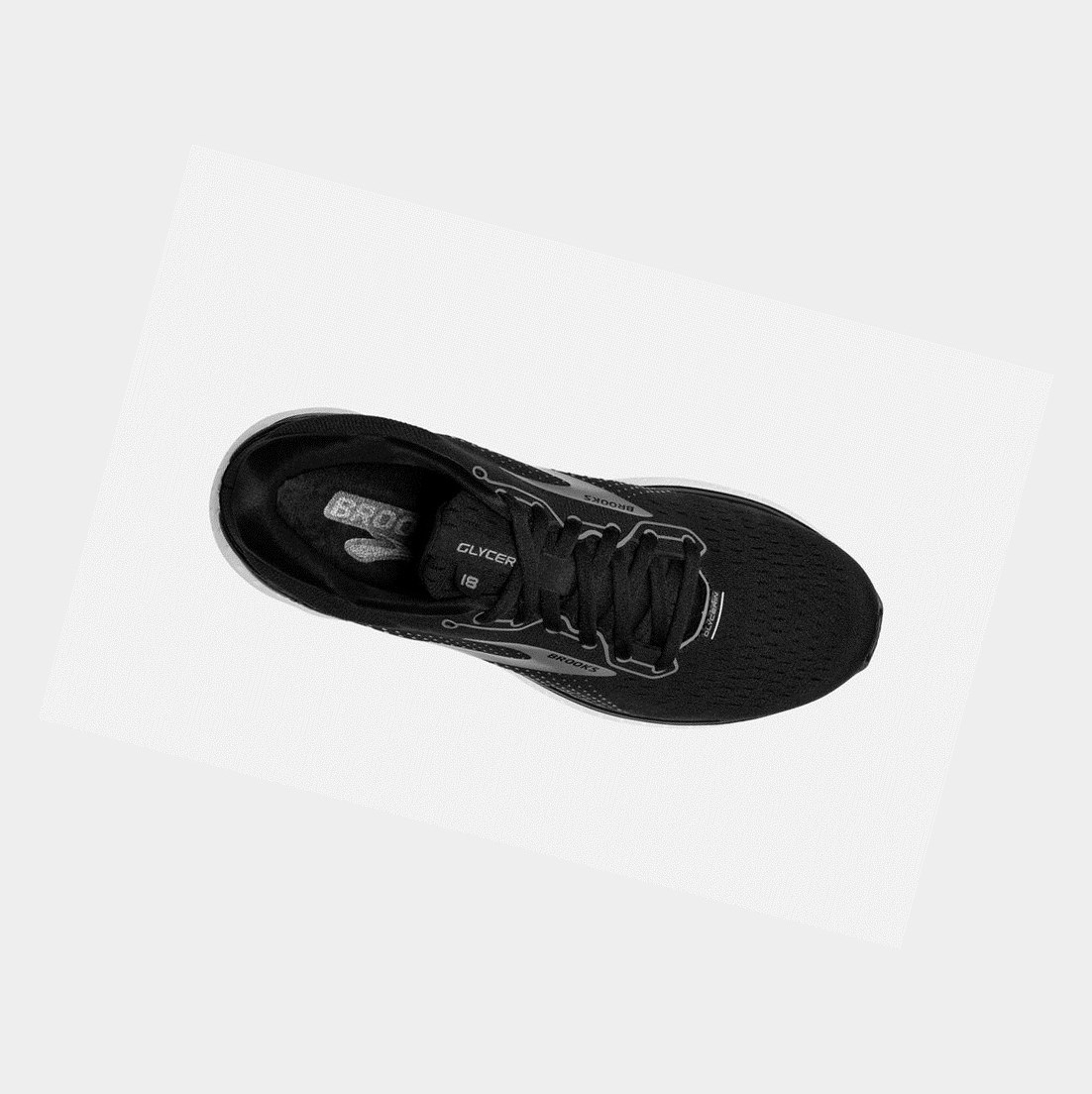 Scarpe Running Strada Uomo Brooks Glycerin 18 Nere Bianche | ODEFGN-702