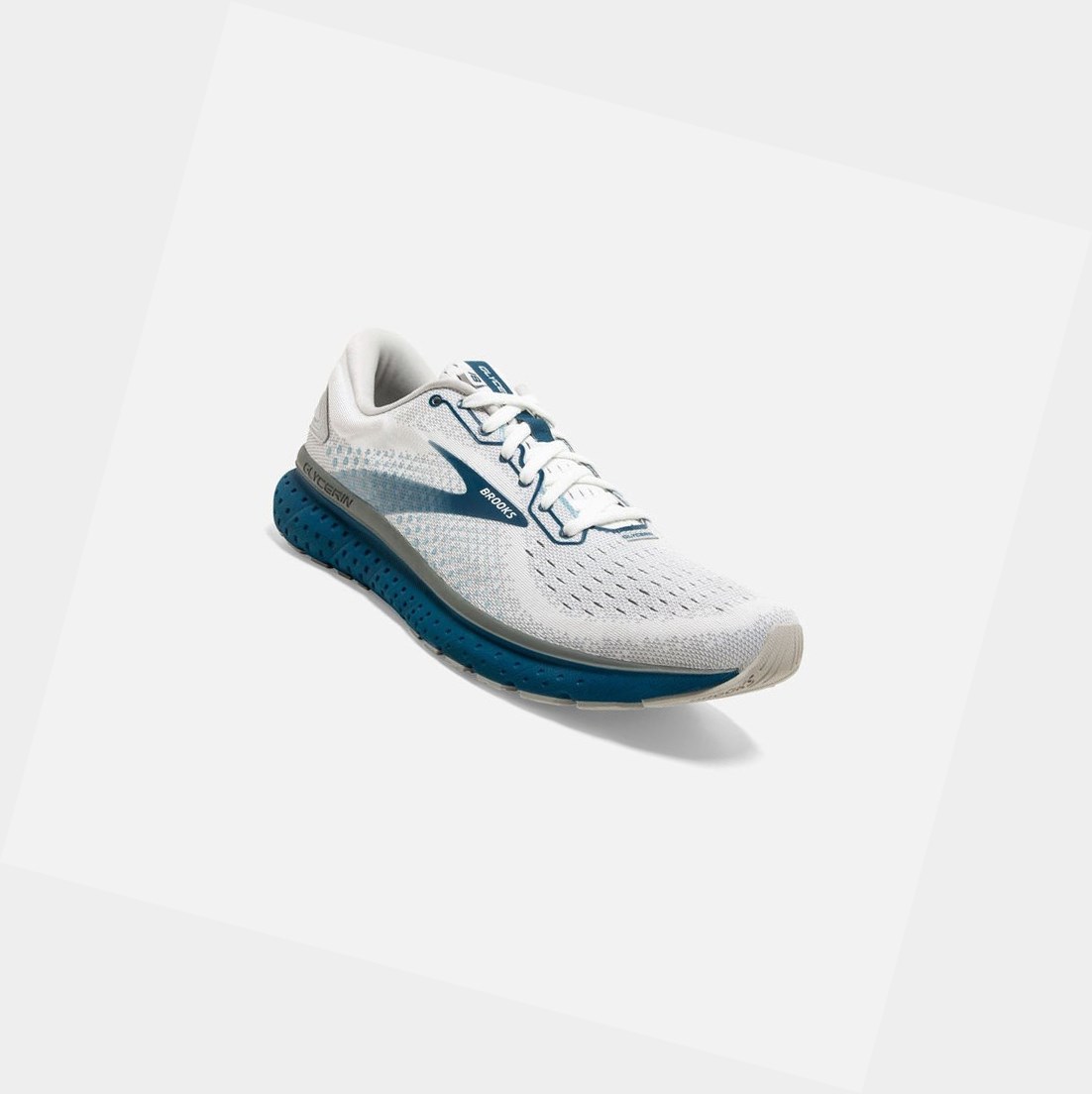 Scarpe Running Strada Uomo Brooks Glycerin 18 Bianche Grigie | OLNIGK-341