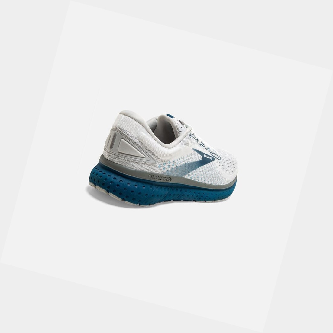 Scarpe Running Strada Uomo Brooks Glycerin 18 Bianche Grigie | OLNIGK-341