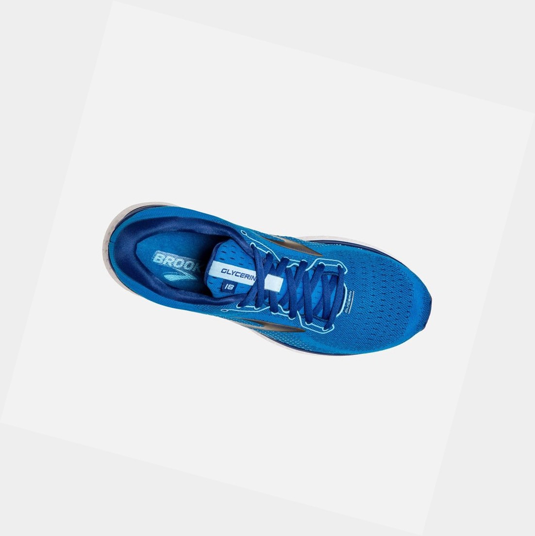 Scarpe Running Strada Uomo Brooks Glycerin 18 Blu Oro | QMKXIJ-861