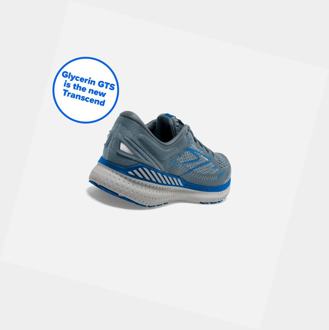 Scarpe Running Strada Uomo Brooks Glycerin GTS 19 Grigie Blu Scuro | RNAUHB-984