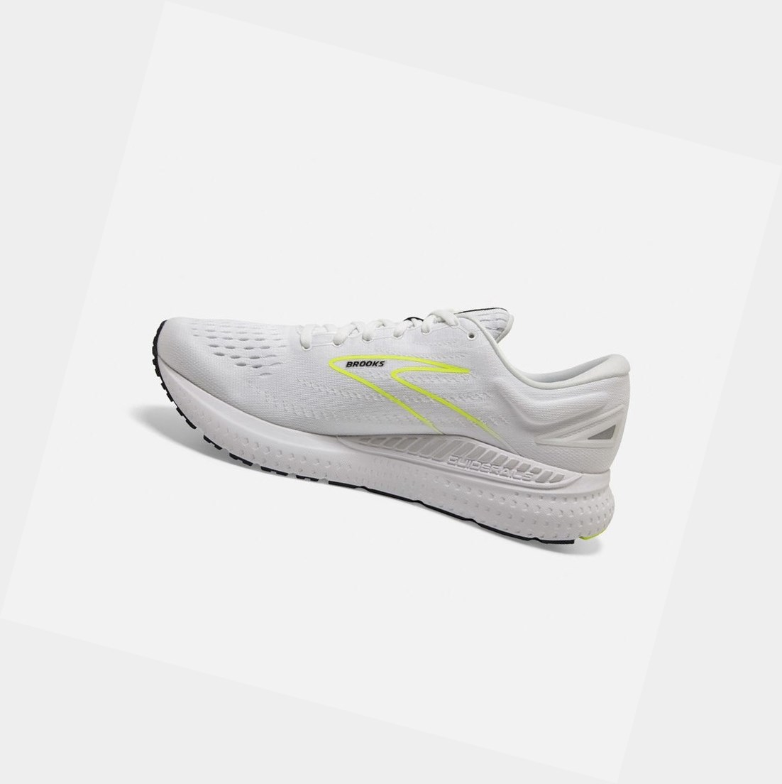 Scarpe Running Strada Uomo Brooks Glycerin GTS 19 Bianche Nere | SMVZOC-075
