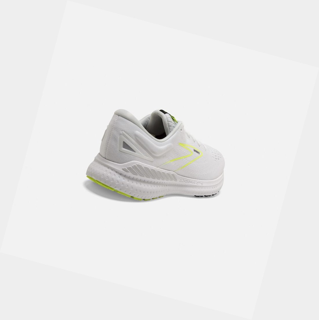 Scarpe Running Strada Uomo Brooks Glycerin GTS 19 Bianche Nere | SMVZOC-075
