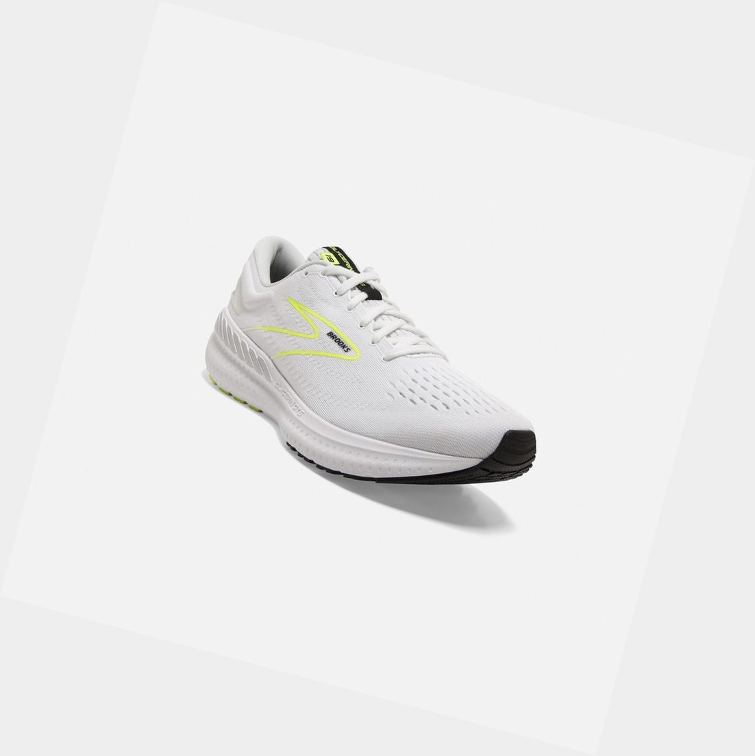 Scarpe Running Strada Uomo Brooks Glycerin GTS 19 Bianche Nere | SMVZOC-075
