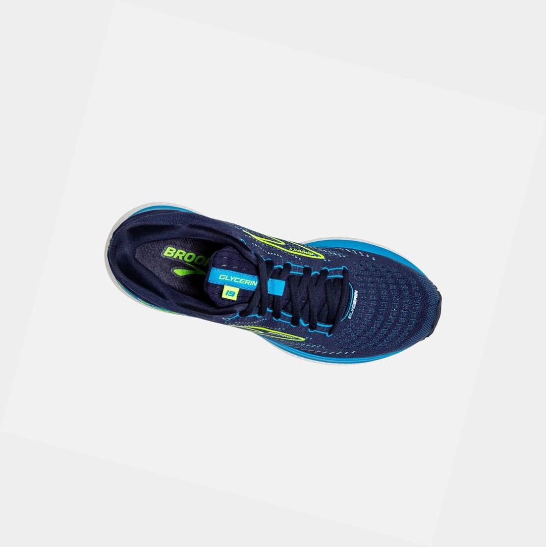 Scarpe Running Strada Uomo Brooks Glycerin 19 Blu Marino Blu | UTNWAY-854