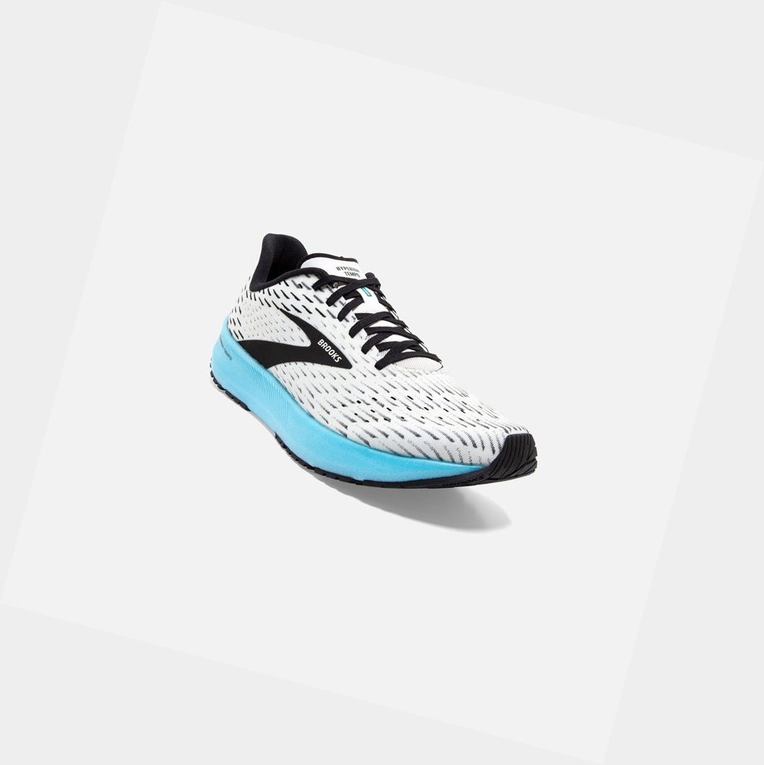 Scarpe Running Strada Uomo Brooks Hyperion Tempo Bianche Nere | KSZWUR-621