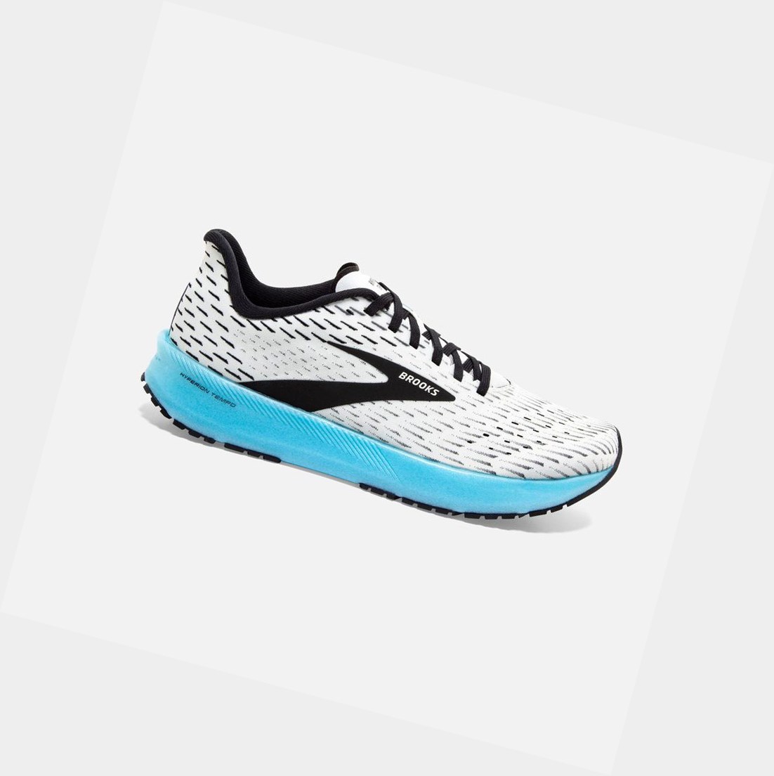 Scarpe Running Strada Uomo Brooks Hyperion Tempo Bianche Nere | KSZWUR-621