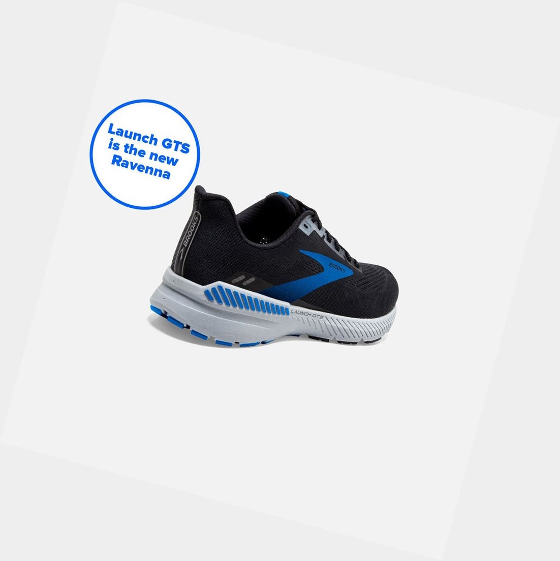 Scarpe Running Strada Uomo Brooks Launch GTS 8 Nere Grigie Blu | CKSXMG-847